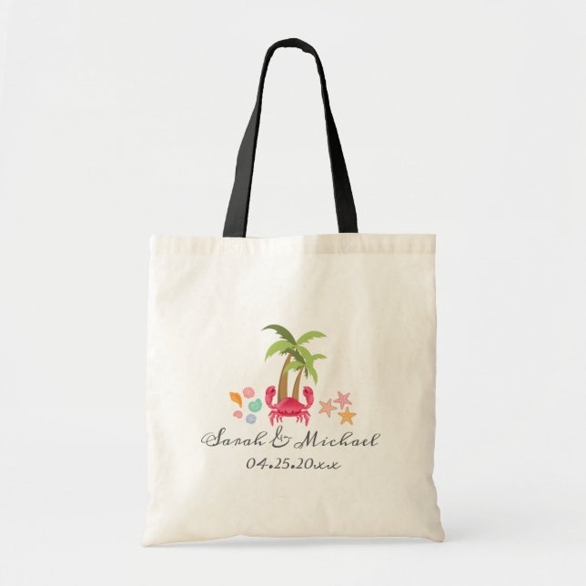 Bolsa Tote Modern Watercolor Summer Beach (Frente)