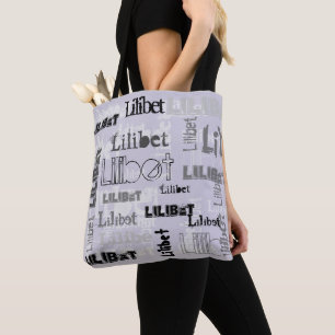 Bolsa Tote Modern Wordcloud Boys NAME Personalizado