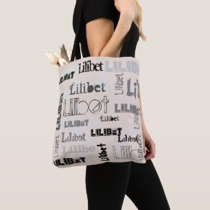 Bolsa Tote Modern Wordcloud Boys NAME Personalizado