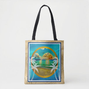 Bolsa Tote Moderna Floresta Tropical de Palmeiras Sunset