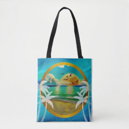 Bolsa Tote Moderna Floresta Tropical de Palmeiras Sunset