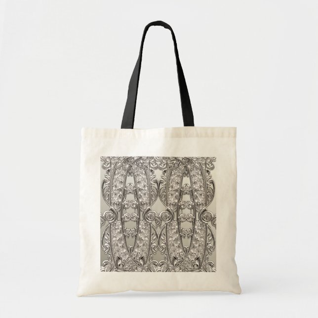 Bolsa Tote Moderna Ornada Prata (Frente)