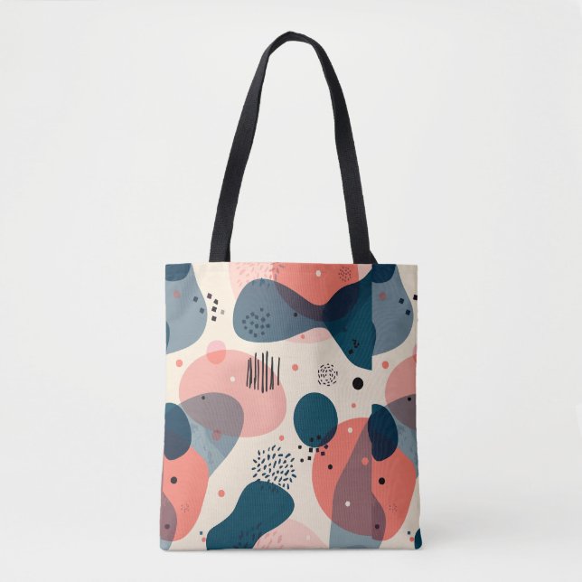 Bolsa Tote Moderno Abstrato de Meados do Século (Frente)