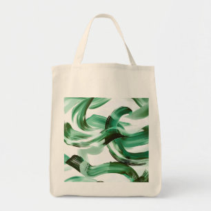 Bolsa Tote Moderno Abstrato de Traços de Pincel Verde Minimal