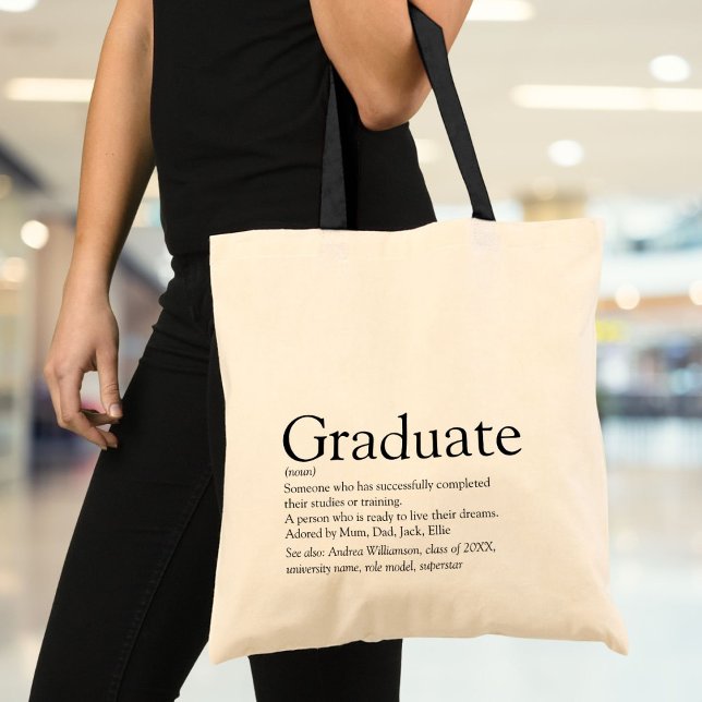Bolsa Tote Moderno de definição de Formando personalizado (Personalized Graduate Definition Modern Tote Bag)