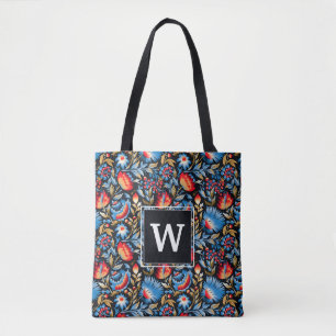 Bolsa Tote Moderno Elegante Personalizado Inicial das Damas d