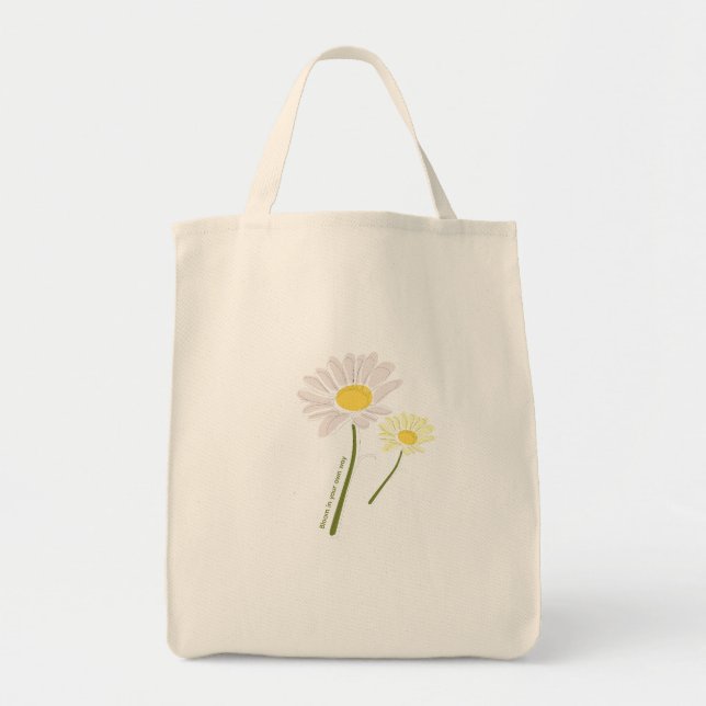 Bolsa Tote Moderno "Floresça à Sua Maneira"  (Frente)