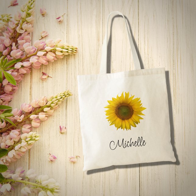Bolsa Tote Moderno Girassol Floral Rústico  (Criador carregado)