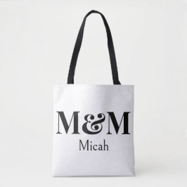 Bolsa Tote Moderno Minimalista Monograma Moderno Luxo Elegant