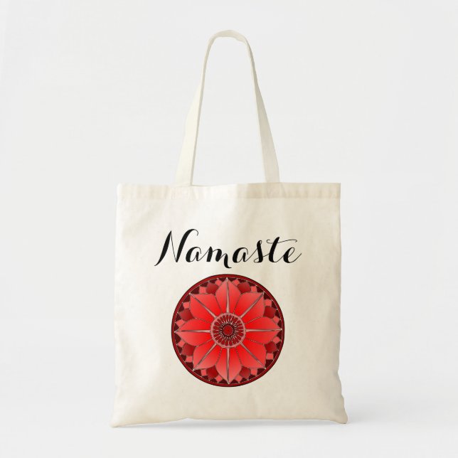 Bolsa Tote Moderno Namaste Red Mandala (Frente)