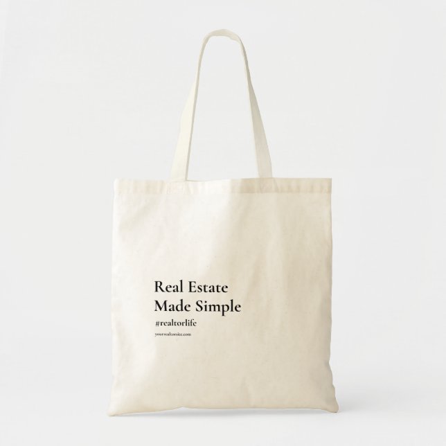 BOLSA TOTE MODERNO REALTOR LIFE REAL AGENT SLOGAN (Frente)