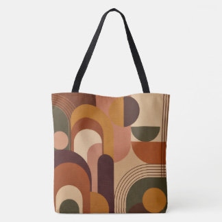 Bolsa Tote Moderno Retro Geométrico de Outono