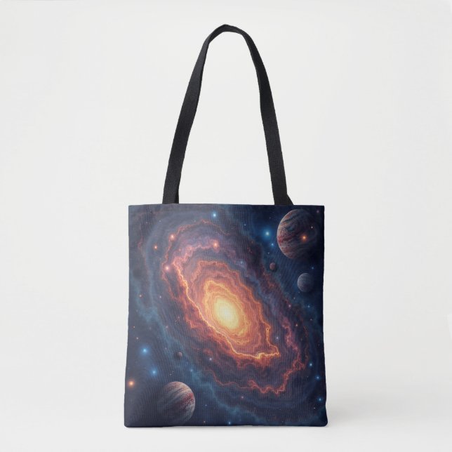 Bolsa Tote Moderno Simples : Rocha Espacial Galáxica Legal (Frente)