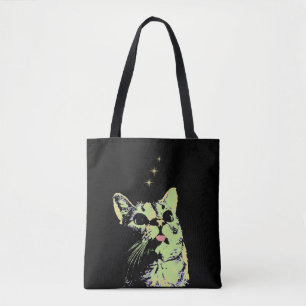 Bolsa Tote Modo Blep O Gatinho Vê As Estrelas