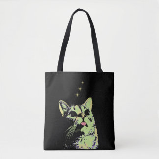 Bolsa Tote Modo Blep O Gatinho Vê As Estrelas
