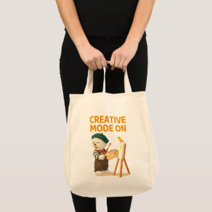 Bolsa Tote Modo Criativo Ativado: Pintor Bichon Artista de Ar