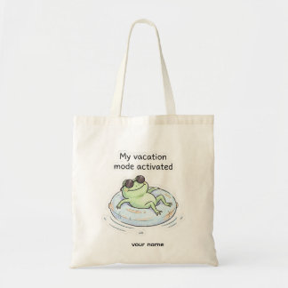 Bolsa Tote Modo de Férias de Sapo Fofo Ativado Saco de Verão