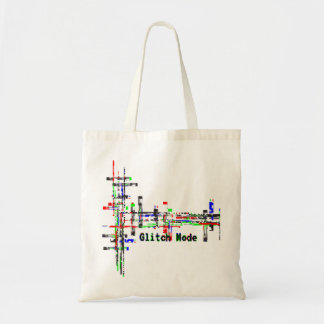 Bolsa Tote Modo Glitch — Design de Glitch Digital Cyberpunk.