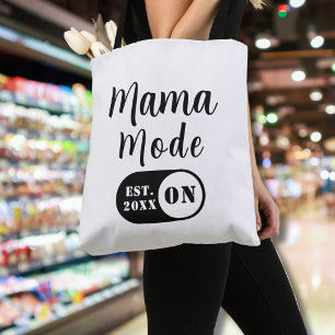 Bolsa Tote Modo Mamãe LIGADO, Mãe Personalizada do Ano