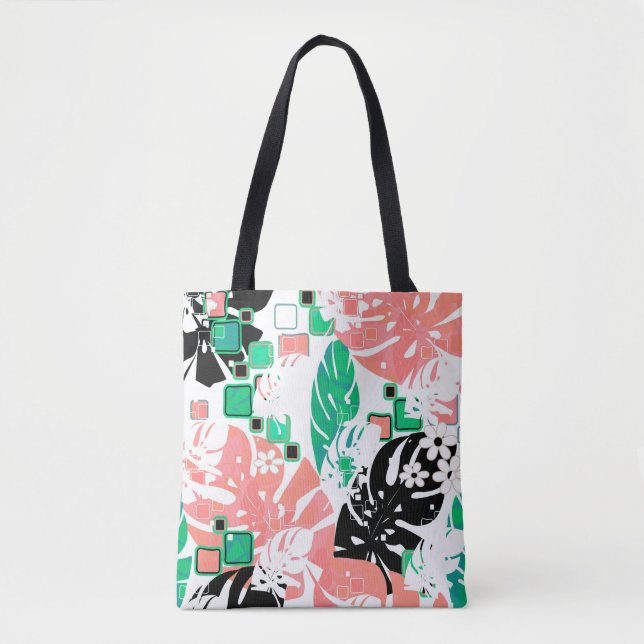 Bolsa Tote modo monstera exótico das folhas tropicais abstrat (Frente)