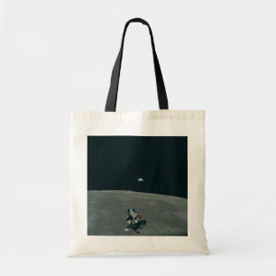Bolsa Tote Módulo Lunar Apollo e nascer da Terra sobre a Lua