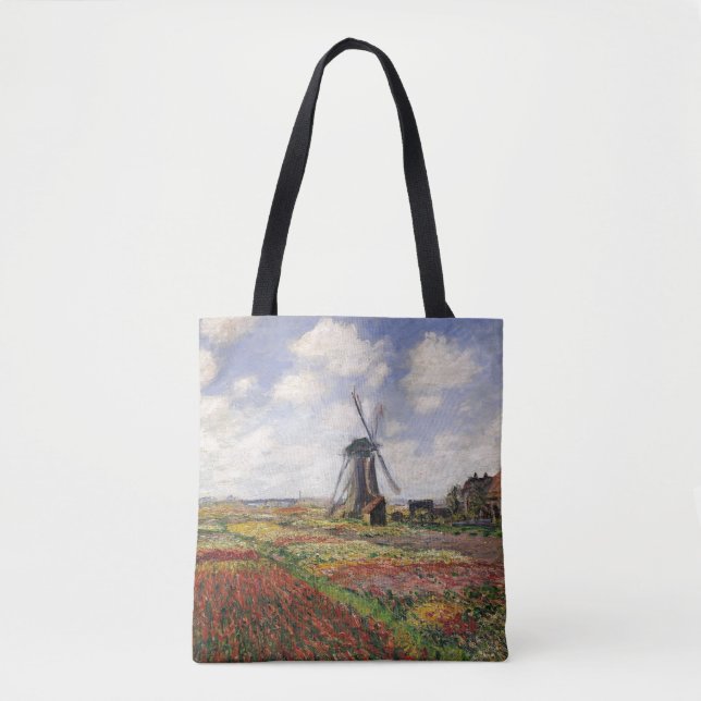 Bolsa Tote Moinho de vento de Rijnsburg dos campos da tulipa (Frente)