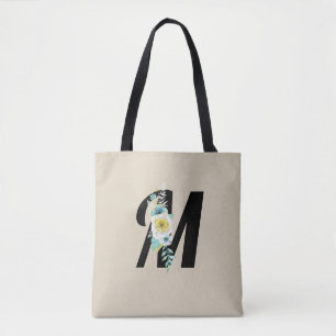 Bolsa Tote Mola Floral Branca e Aqua Personalizável