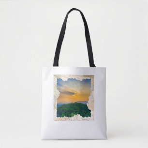 Bolsa Tote Moldura de jornal vintage com foto personalizada