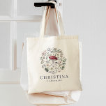 Bolsa Tote Moleiro Botânico de Aquarela<br><div class="desc">Torre de cor-de-água russa floral botânico e verde com cogumelo no saco de tote médio para presente personalizado de damas de honra.</div>