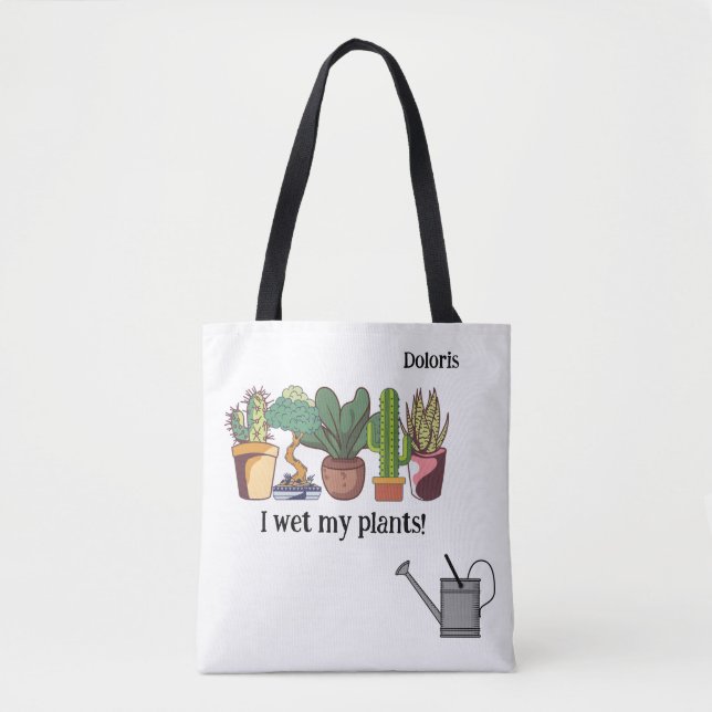Bolsa Tote "Molhei minhas plantas" Personalizável (Frente)