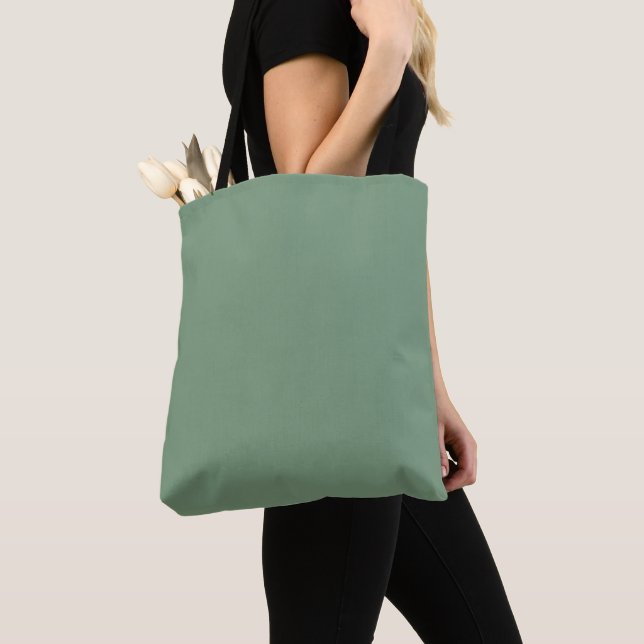 Bolsa Tote Molho de cor sólida fumado verde (Close Up)