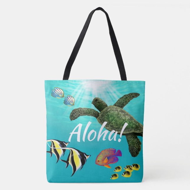 Bolsa Tote Molokini Coca-Cola Tartaruga do Mar Havaí Reversív (Frente)