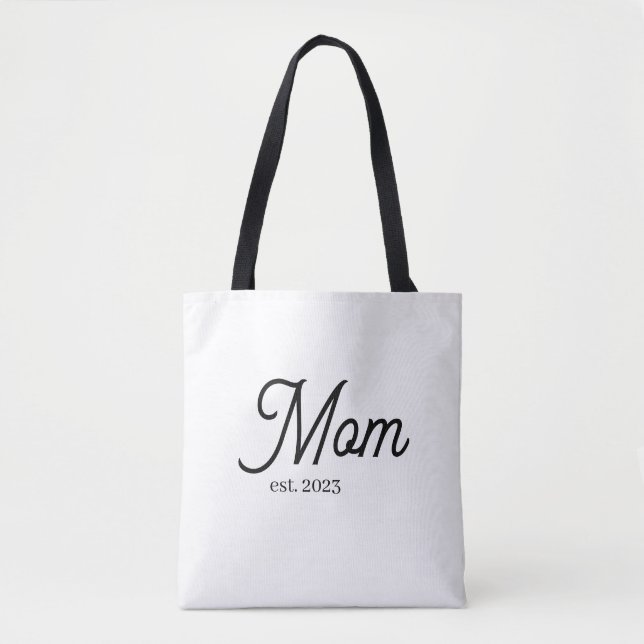 Bolsa Tote Mom Established Black Script (Frente)