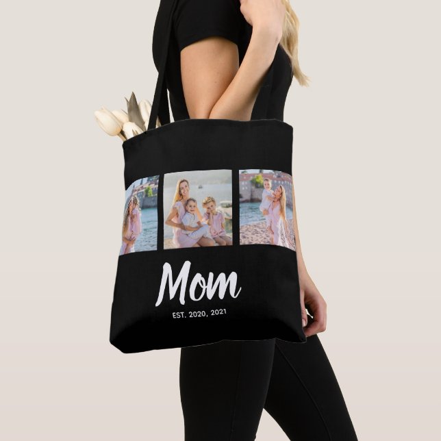 Bolsa Tote Mom Established Modern Script Black 3 Photo (Close Up)