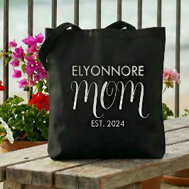 Bolsa Tote Mom Established New Mom Gift White Custom Name 