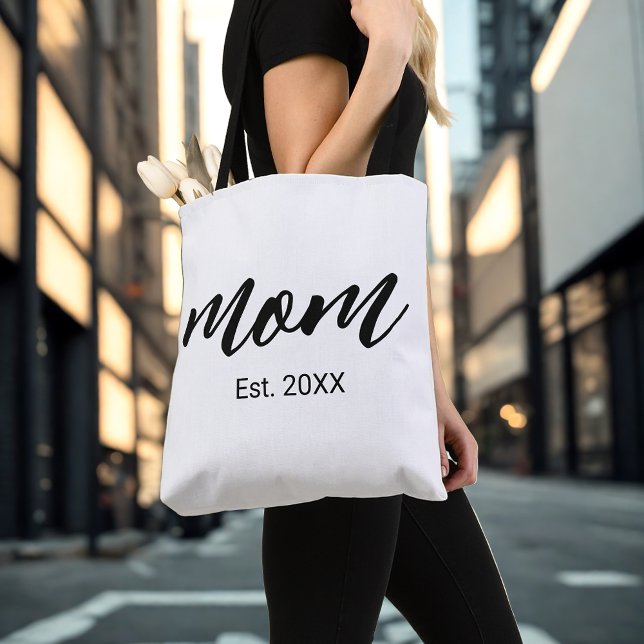Bolsa Tote Mom Established New Mom Script Gift (Criador carregado)