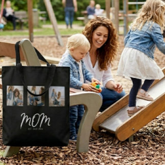 Bolsa Tote Mom Established Script Black 3 Photo