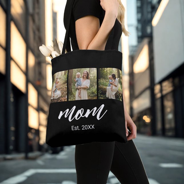 Bolsa Tote Mom Established Script Black 3 Photo (Criador carregado)
