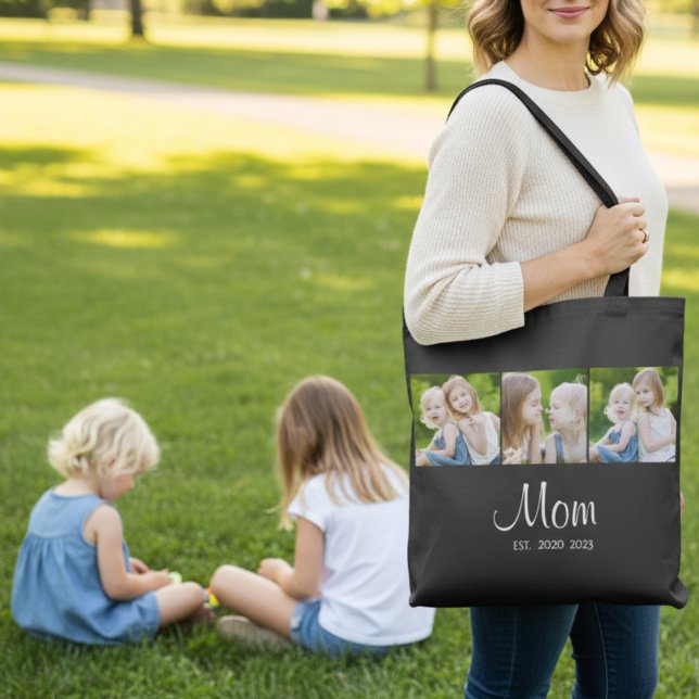 Bolsa Tote Mom Established Script Black 3 Photo (Criador carregado)
