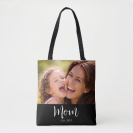 Bolsa Tote Mom Established Script Black Photo