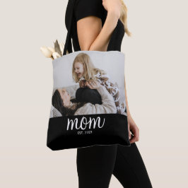 Bolsa Tote Mom Established Script Black Photo