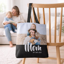Bolsa Tote Mom Established Script Black Photo