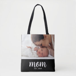 Bolsa Tote Mom Established Script Black Photo