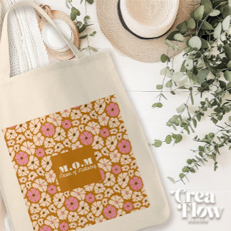 Bolsa Tote MOM_Master da Multitarefa - citação floral engraça