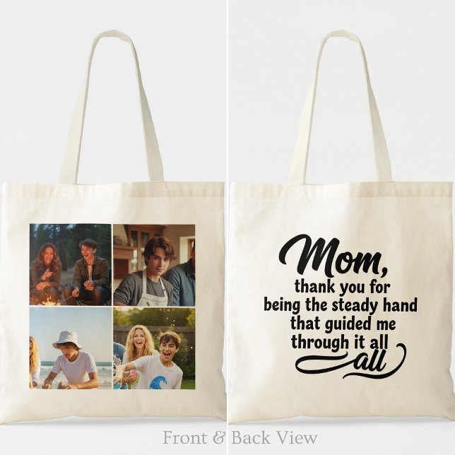 Bolsa Tote Mom Steady Hand Guided Me Brush Script 4 Photo (Criador carregado)