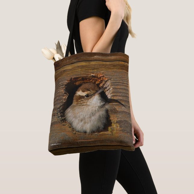 Bolsa Tote Momento bonito do Airbnb Wren de Bewick na Nestbox (Close Up)