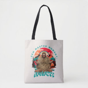 Bolsa Tote Momento do Mestre Zen Bigfoot Arte Retro de Medita