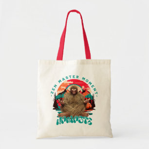 Bolsa Tote Momento do Mestre Zen Bigfoot Arte Retro de Medita