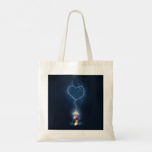 Bolsa Tote Momento Romântico "Lovainck" Sob um Pos Guarda-chu