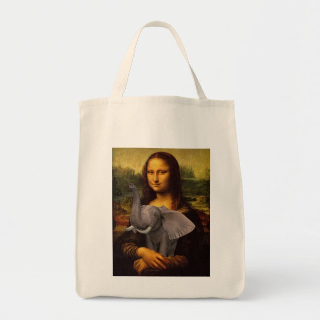 Bolsa Tote Mona Lisa Com Elefante (Frente)